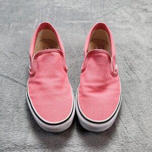 Vans Classic Slip-On Sneakers Women's Pink Canvas Skate Shoes Low Top Casual
